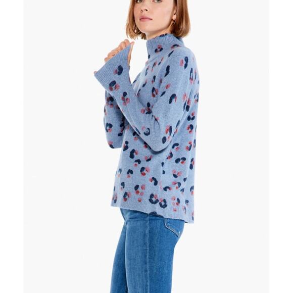 Nic + Zoe Women's Blue Multi Cozy Up Tracks Turtleneck Sweater Size M - Picture 3 of 7